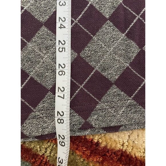 C.D. Daniels Maroon Argyle Patterned Crew Neck Pullover Sweater Sz 1X - Picture 9 of 9